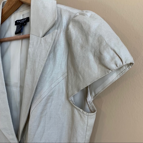 Sandro short sleeve jacket linen blend RELISTED - Picture 12 of 12